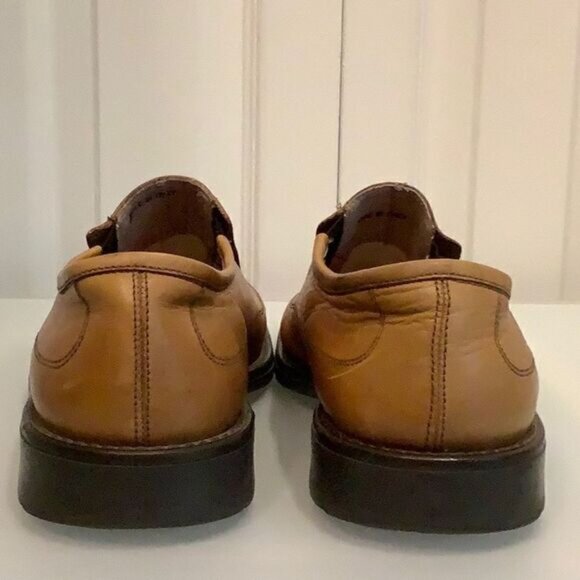 FEETFIRST MENS TAN LEATHER LOAFERS SLIP ONS MADE IN ITALY SIZE 43 - Picture 4 of 13